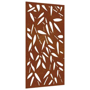 vidaXL Decora&ccedil;&atilde;o p/muro jardim 105x55cm a&ccedil;o corten design folhas bambu