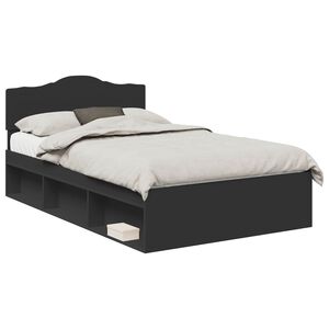 vidaXL Estrutura da Cama Preto 120 x 190 cm Madeira de Pinheiro S&oacute;lida