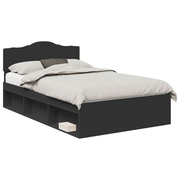 vidaXL Estrutura da Cama Preto 120 x 190 cm Madeira de Pinheiro S&oacute;lida
