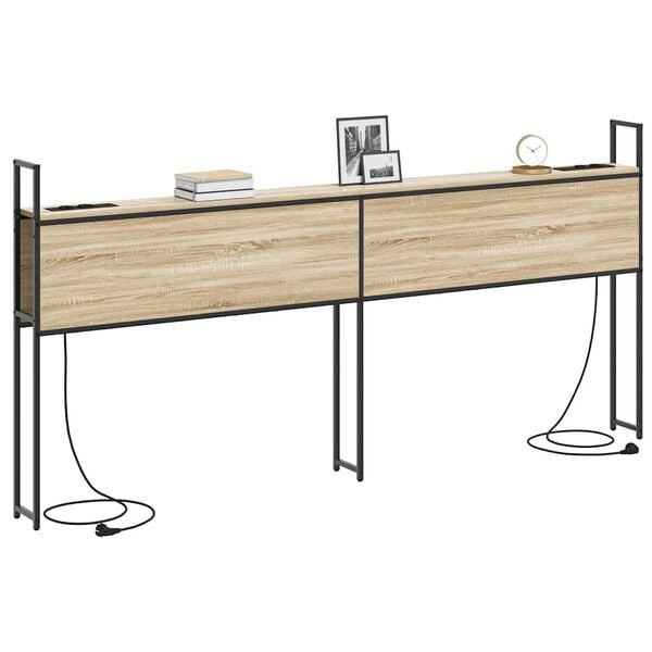 vidaXL Cabeceira de Armazenamento com Esta&ccedil;&atilde;o de Carregamento 98 cm