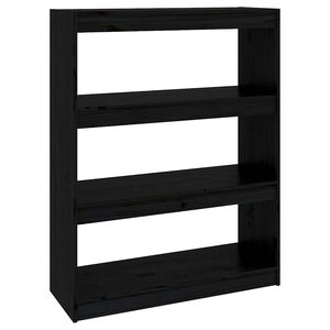 vidaXL Estante/divis&oacute;ria 80x30x103,5 cm madeira pinho maci&ccedil;a preto