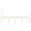 vidaXL Cama para idosos com cabeceira 120x200 cm madeira maci&ccedil;a branco