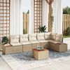 vidaXL Conjunto de Sof&aacute; de Jardim 7 pcs Bege Rattan Sint&eacute;tico