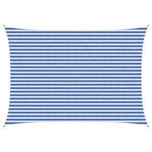 vidaXL Vela de Sombra 3,5 x 5 m HDPE Retangular Azul e Branco