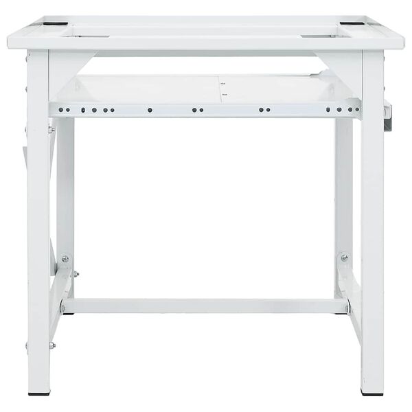 vidaXL Suporte m&aacute;quina lavar c/ prateleira extra&iacute;vel branco