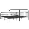 vidaXL Estrutura de cama com cabeceira e p&eacute;s 193x203 cm metal preto
