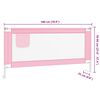 vidaXL Barra de seguran&ccedil;a p/ cama infantil tecido 180x25 cm rosa