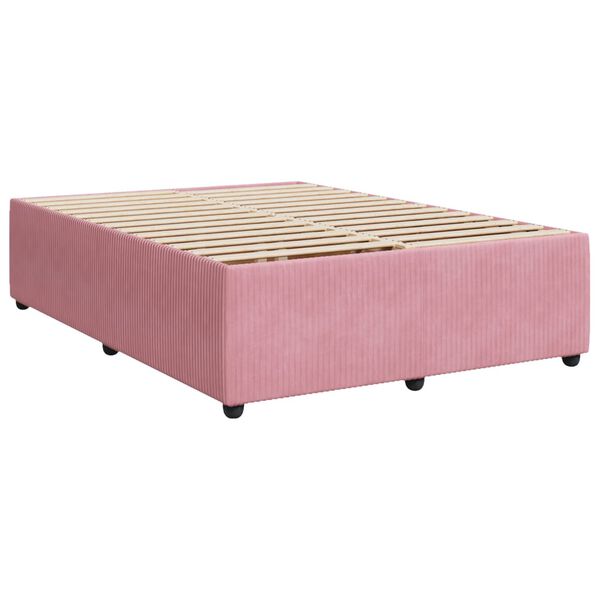 vidaXL Estrutura de cama 160x200 cm veludo rosa