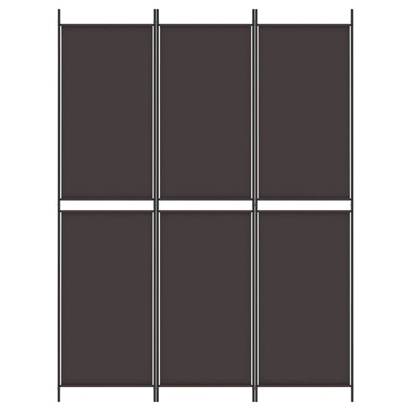 vidaXL Biombo/divisória com 3 painéis 150x200 cm tecido castanho