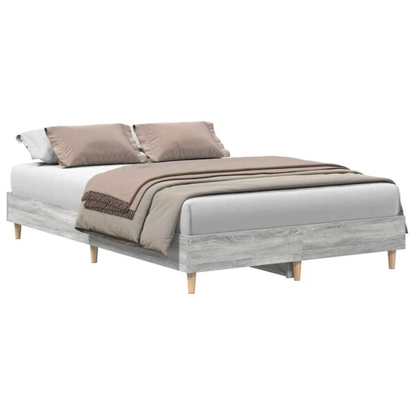 vidaXL Estrutura de cama sem colch&atilde;o 120x200 cm cinza sonoma