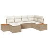 vidaXL Conjunto de Sof&aacute; de Jardim 6 unid. Bege vime PE