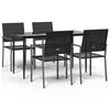vidaXL 5 pcs conjunto de jantar p/ jardim vime PE e a&ccedil;o