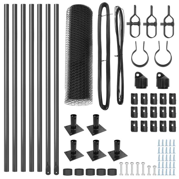 vidaXL Poste de Cerca Cinzeto 10 x 0,5 m (malha de 13 mm) Aço e PVC