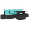 vidaXL Conjunto de Sof&aacute;s 5 unid. 4-N&uacute;mero de lugares Preto e Azul