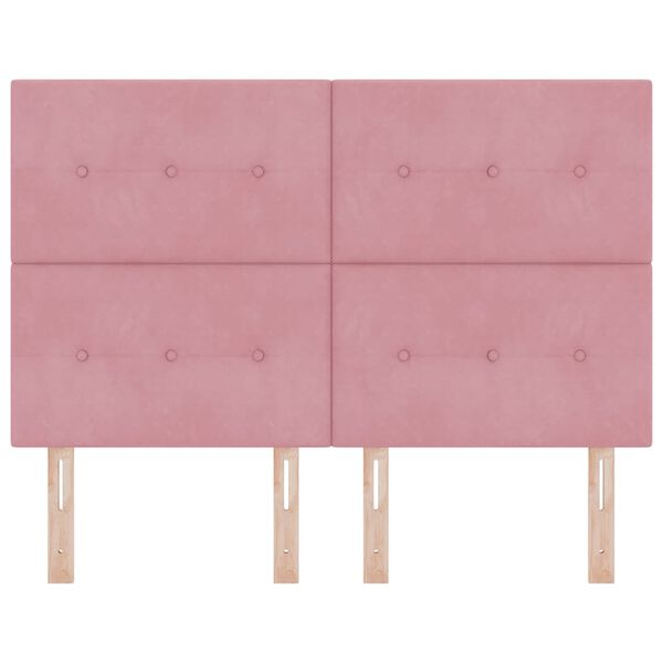 vidaXL Cabeceira com cabeceira Rosa 144 cm Couro Sint&eacute;tico