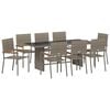 vidaXL Conjunto de Jantar para Jardim 9 unid. Cinzeto vime PE