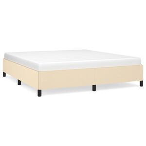 vidaXL Estrutura de cama sem colch&atilde;o 180x200 cm tecido cor creme