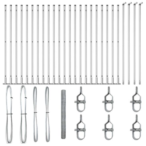 vidaXL Poste de Cerca Prateado 50 x 1,4 m (malha de 50 mm) A&ccedil;o