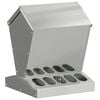 vidaXL Comedouro para galinha Prateado 30 x 30 x 39 cm A&ccedil;o Galvanizado