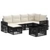 vidaXL Conjunto de Sof&aacute; de Jardim 7 unid. Preto e Branco Creme vime PE
