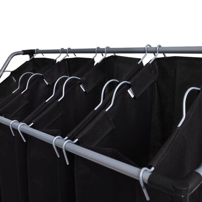 vidaXL Separadores de roupa suja com sacos 2 pcs preto e cinzento