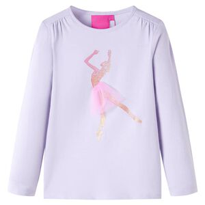 T-shirt de manga comprida para crian&ccedil;a lil&aacute;s-claro 92
