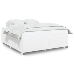 vidaXL Estrutura de cama 200x200 cm couro artificial branco