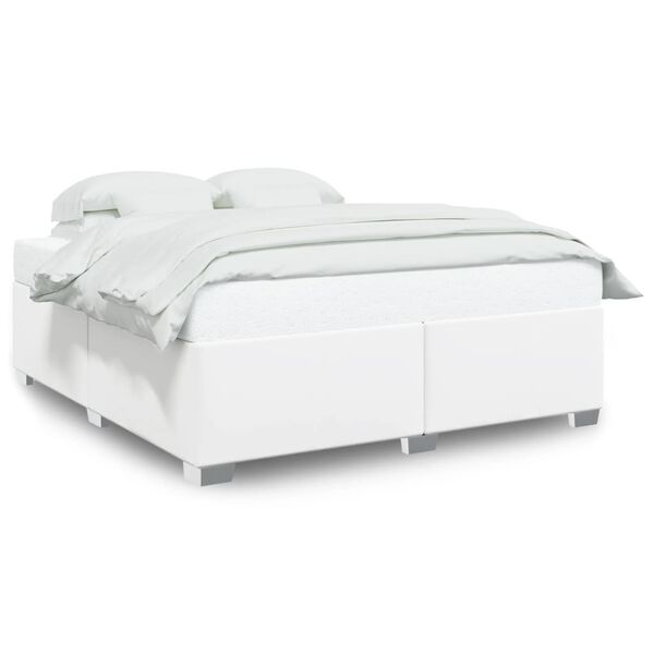 vidaXL Estrutura de cama 200x200 cm couro artificial branco