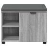 vidaXL Banco de Hall com almofada Liso Cinza Sonoma 60 x 38 x 46 cm