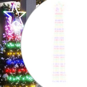 vidaXL Ilumina&ccedil;&atilde;o p/ &aacute;rvore de Natal 320 luzes LED 375 cm colorido