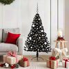 vidaXL &Aacute;rvore de Natal Artificial Pr&eacute;-iluminada Preto 150 cm PVC
