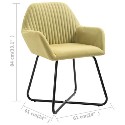 vidaXL Cadeiras de jantar 6 pcs tecido verde