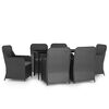vidaXL 7 pcs conjunto de jantar para jardim com almofad&otilde;es preto