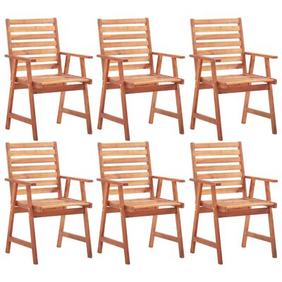 vidaXL Cadeiras jantar p/ jardim 6 pcs madeira de acácia maciça