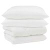 vidaXL Edredom de Inverno com travesseiro 3 unid. Branco Microfibra