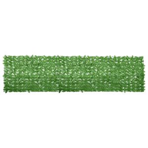 vidaXL Tela de varanda com folhas verdes 400x100 cm