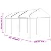 vidaXL Gazebo com telhado 6,69x2,28x2,69 m polietileno branco