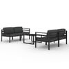vidaXL 5 pcs conjunto lounge jardim com almofad&otilde;es alum&iacute;nio antracite