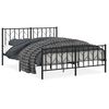 vidaXL Estrutura de cama com cabeceira e p&eacute;s 150x200 cm metal preto