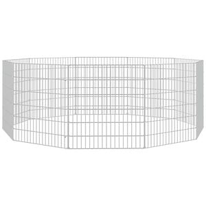 vidaXL Recinto exterior p/ animais 10 pain&eacute;is 54x60cm ferro galvaniz.