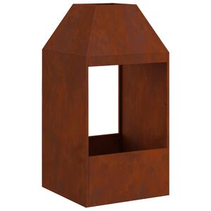 vidaXL Bowl de Fogo Ferro Enferrujado 50 x 50 x 100 cm A&ccedil;o Corten
