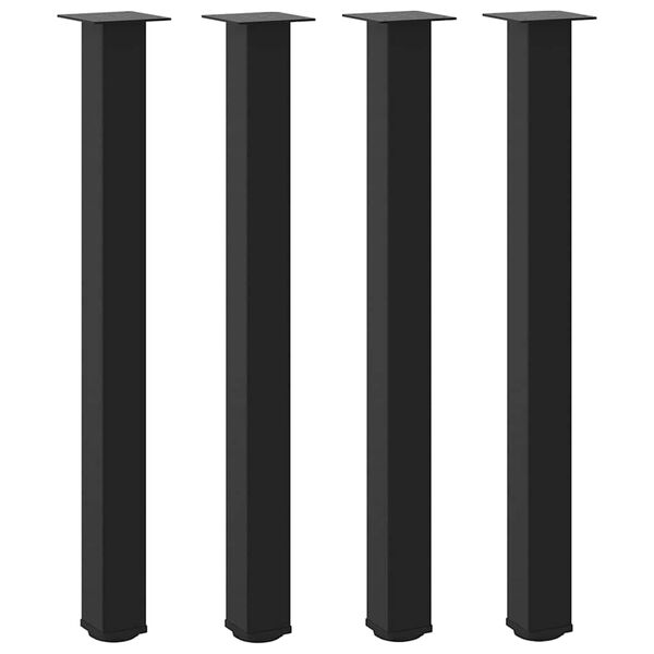 vidaXL P&eacute;s para mesa de bar 4 pe&ccedil;as, preto, 90-92 cm, a&ccedil;o