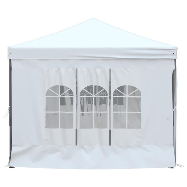 vidaXL Tenda para festas dobrável com paredes laterais 3x6 m branco