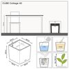 LECHUZA Vaso CUBE Cottage 40 ALL-IN-ONE cor granito
