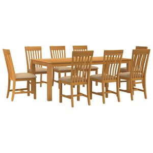 vidaXL Conjunto de sala de jantar 9 unid. Bege