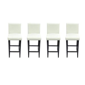 vidaXL Bancos de bar 4 pcs couro artificial branco