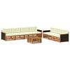 vidaXL Conjunto de Sof&aacute;s para Exterior 8 pcs Natural e Creme