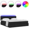 vidaXL Cama com luzes de tira LED Preto 180 x 200 cm tecido