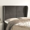 vidaXL Cabeceira cama c/ abas veludo 147x23x118/128 cm cinzento-escuro