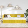 vidaXL Estrutura de Cama de Canto com Colch&atilde;o 2 pcs Amarelo Veludo